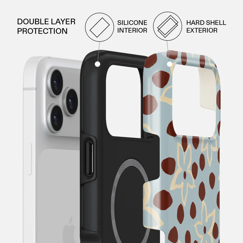 بورجا جراب بورجا لهاتف آيفون  برو ماكس بتصميم أوندا بريميوم متوافق مع طبقة هجينة مزدوجة صلبة + حماية سيليكون - غطاء هاتف مقاوم للخدش والصدمات